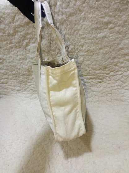 Prada Ivory Canvas Tote Bag | Pre-Loved