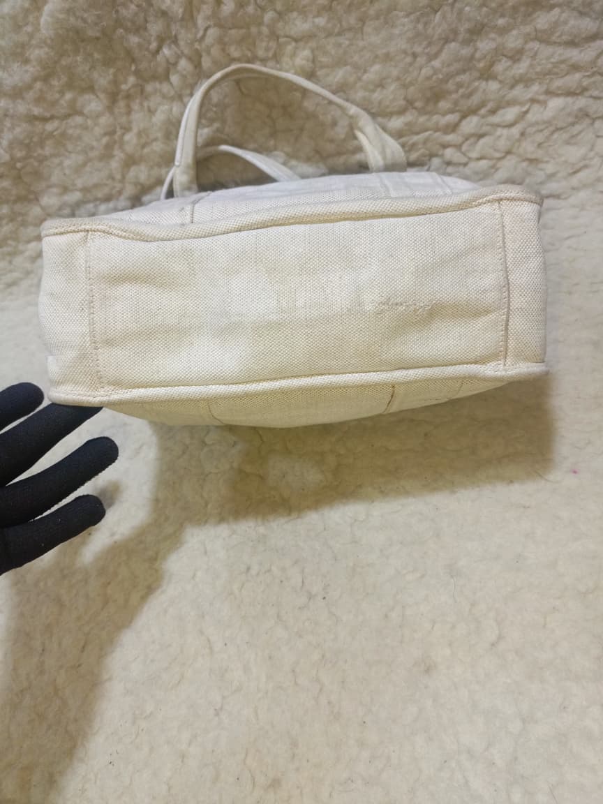 Prada Ivory Canvas Tote Bag | Pre-Loved