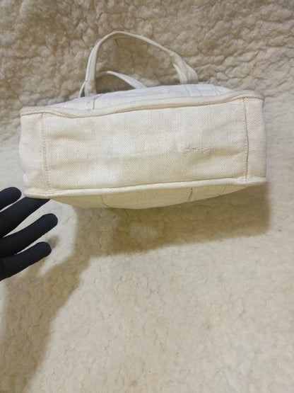 Prada Ivory Canvas Tote Bag | Pre-Loved