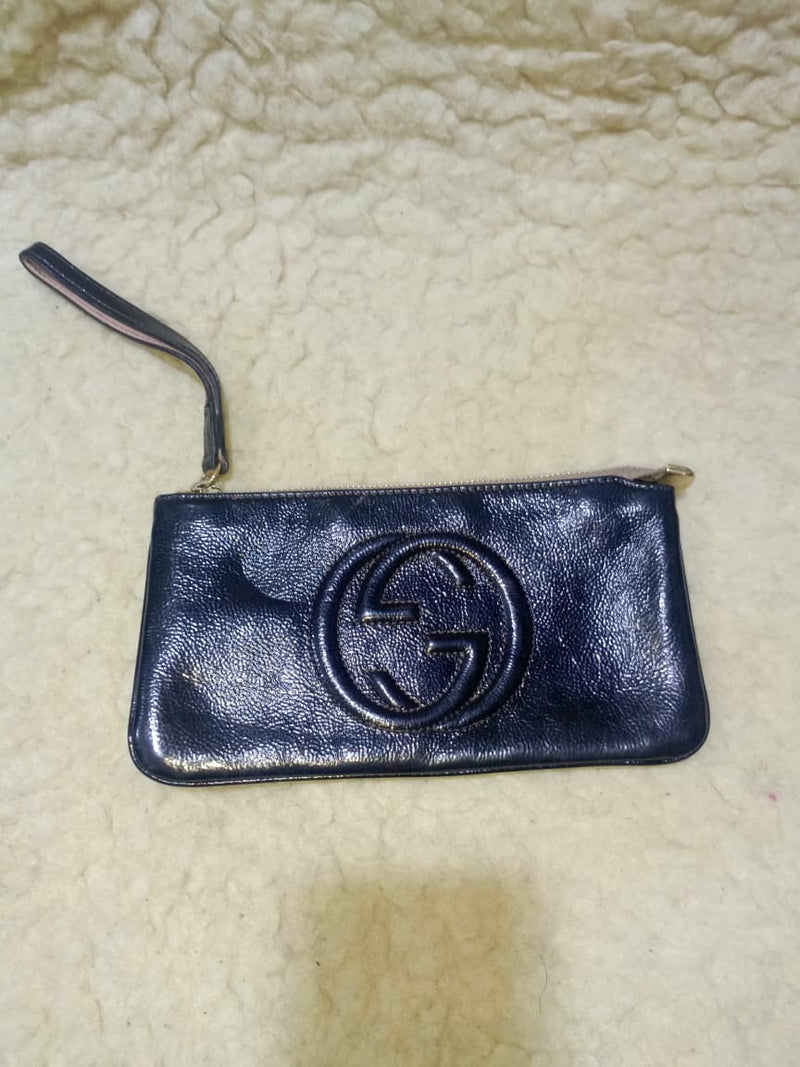 Gucci Black  Leather  Pouch | Pre-Loved