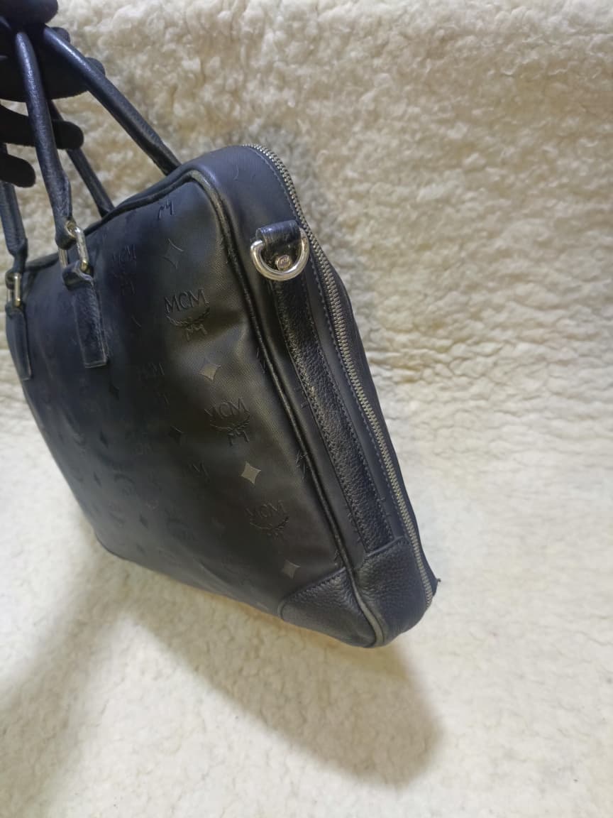 MCM Black Leather Briefcase / Laptop Bag | Pre-Loved