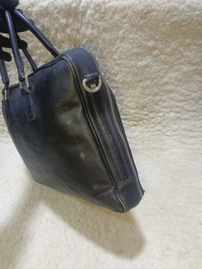 MCM Black Leather Briefcase / Laptop Bag | Pre-Loved