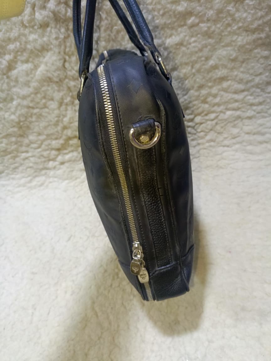 MCM Black Leather Briefcase / Laptop Bag | Pre-Loved