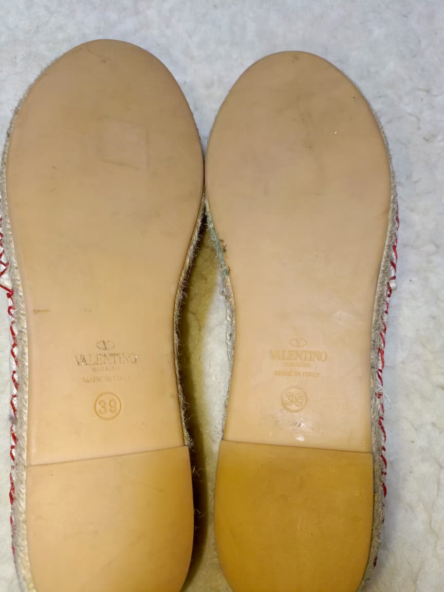 Valentino Flats with Red Logo Print – Size EU 39 | Pre-Loved