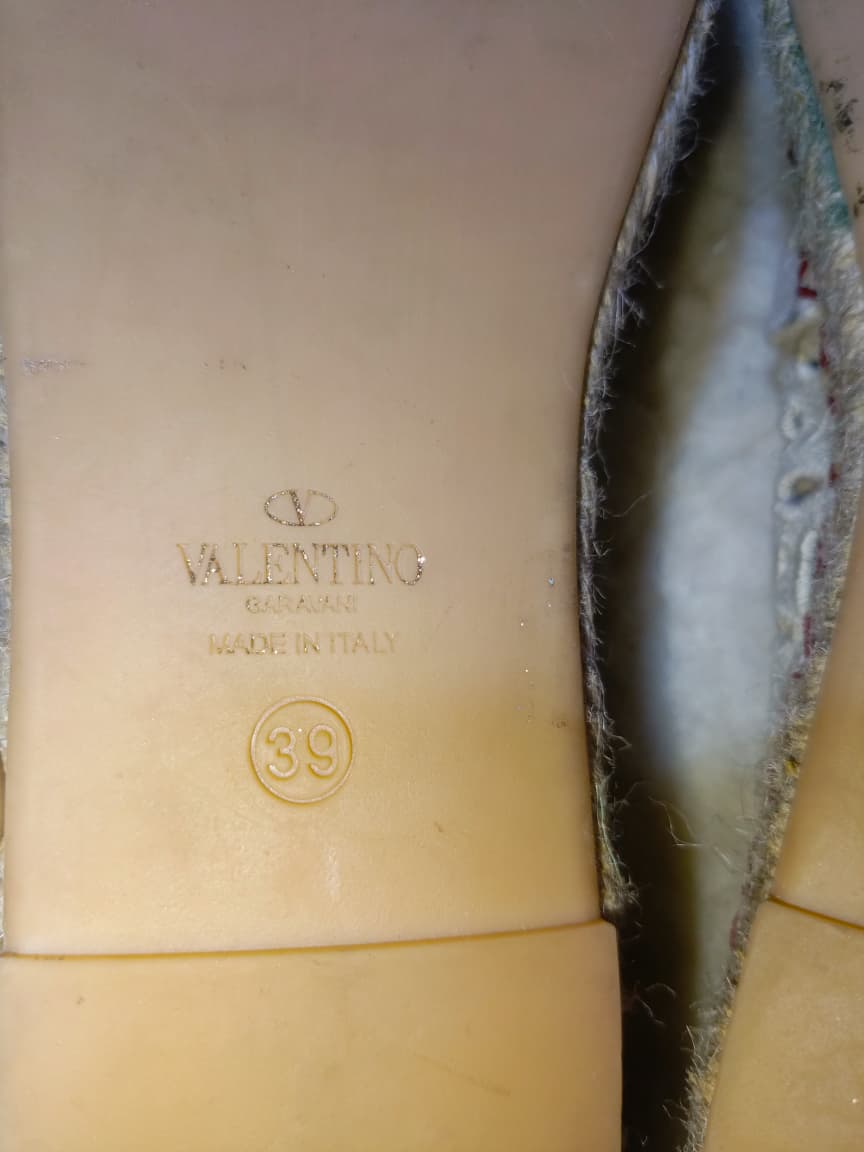Valentino Flats with Red Logo Print – Size EU 39 | Pre-Loved
