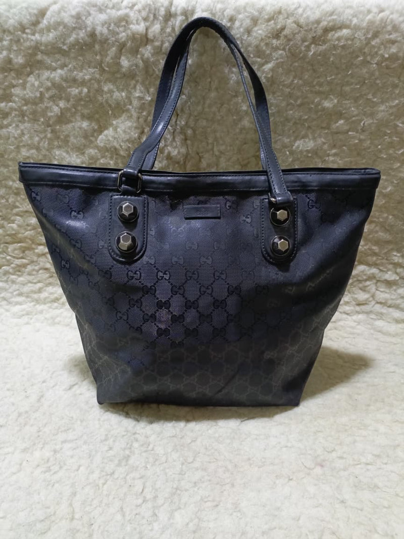 Gucci Black GG Canvas Tote Shoulder Bag | Pre-Loved
