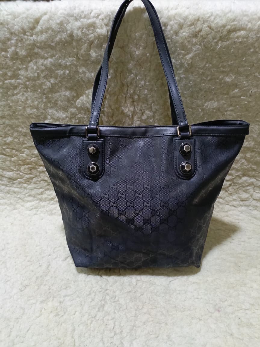 Gucci Black GG Canvas Tote Shoulder Bag | Pre-Loved