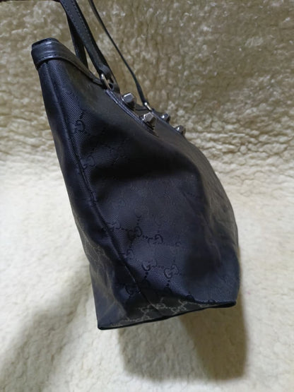 Gucci Black GG Canvas Tote Shoulder Bag | Pre-Loved