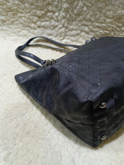 Gucci Black GG Canvas Tote Shoulder Bag | Pre-Loved