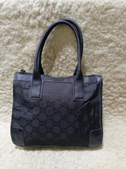 Gucci Black GG Canvas Shoulder Tote | Pre-Loved