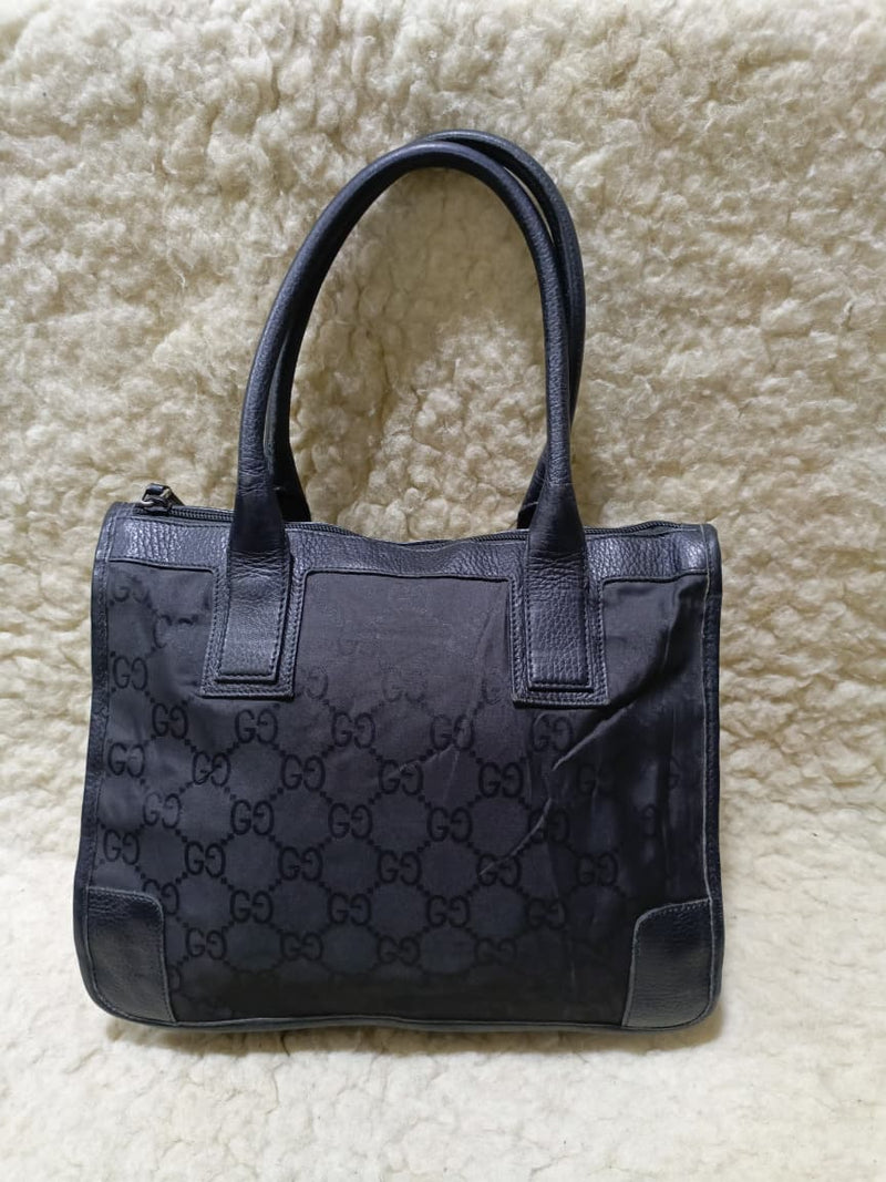 Gucci Black GG Canvas Shoulder Tote | Pre-Loved