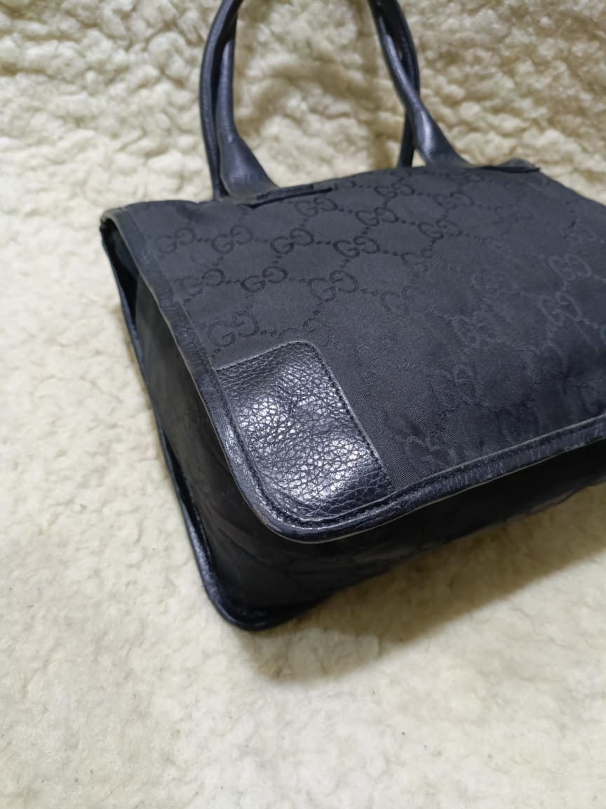Gucci Black GG Canvas Shoulder Tote | Pre-Loved