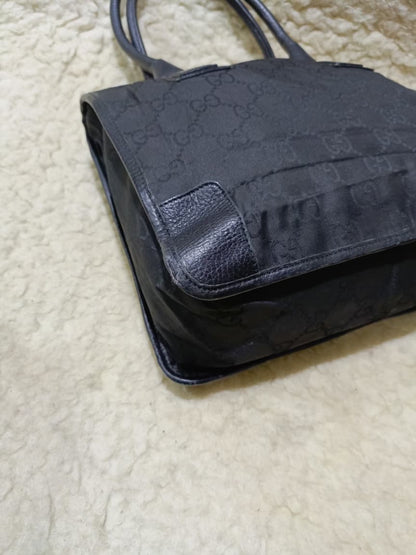 Gucci Black GG Canvas Shoulder Tote | Pre-Loved