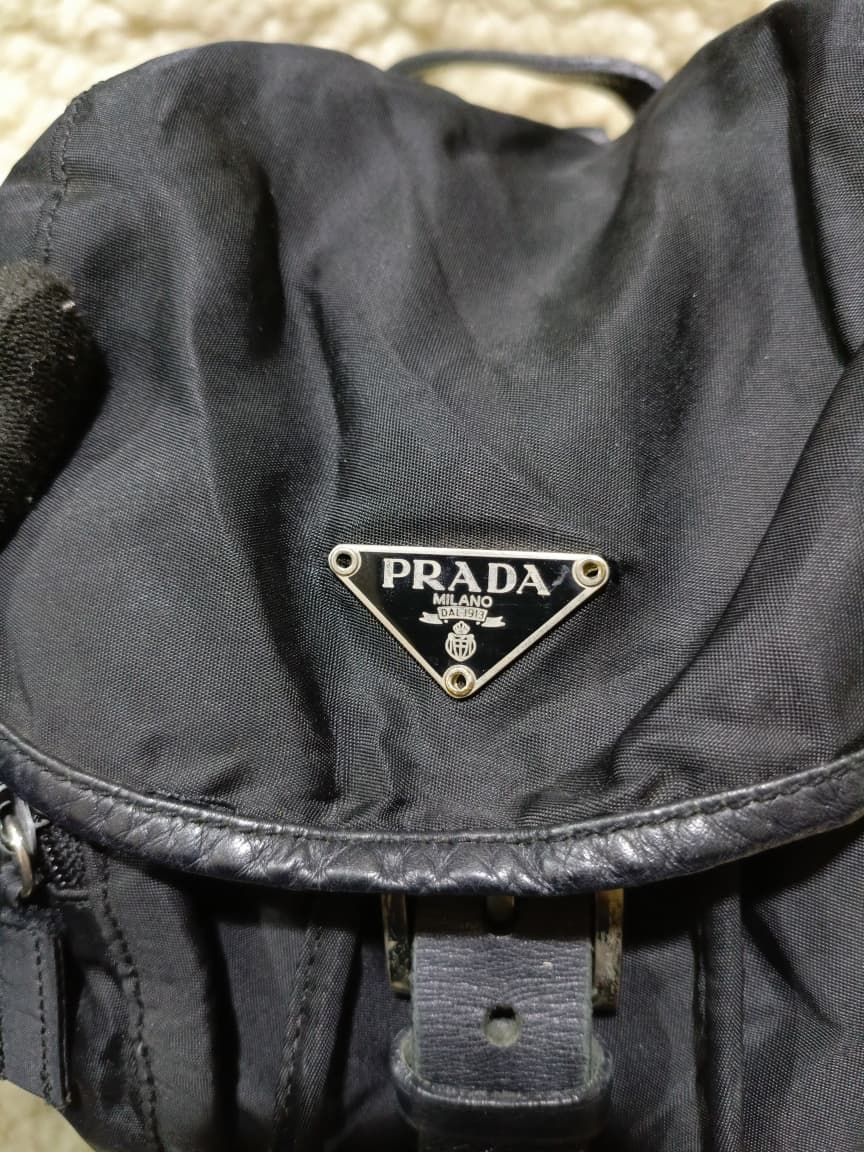 Prada Nylon Flap Backpack in Black | Pre-Loved