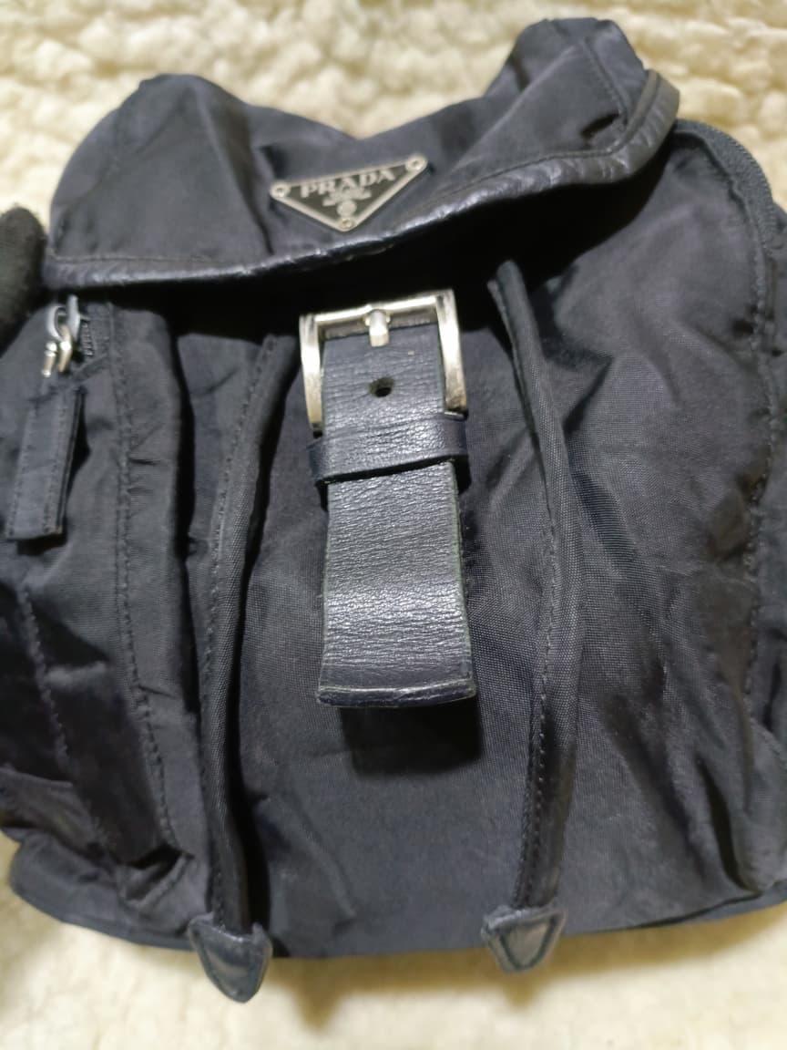 Prada Nylon Flap Backpack in Black | Pre-Loved
