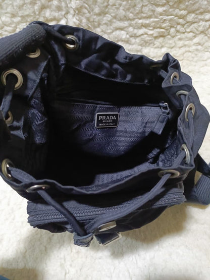 Prada Nylon Flap Backpack in Black | Pre-Loved