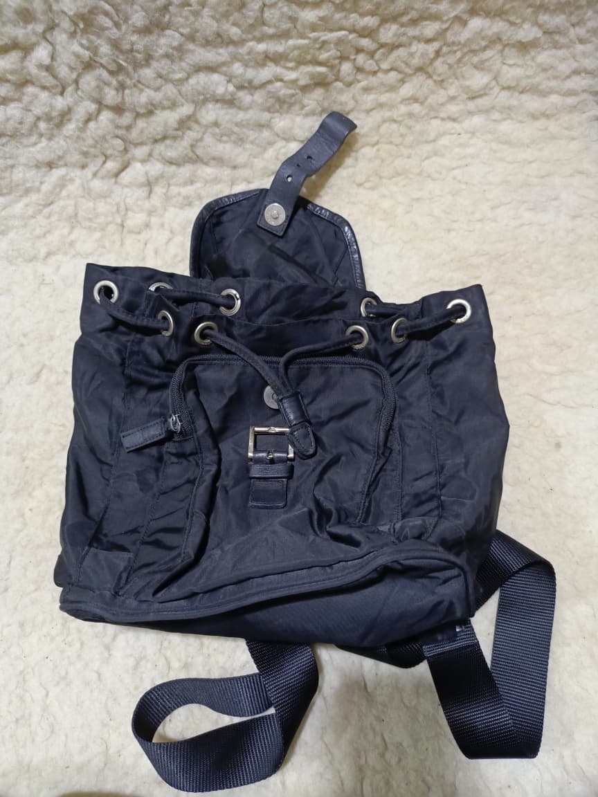 Prada Nylon Flap Backpack in Black | Pre-Loved