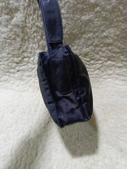 Prada Nylon Shoulder Bag in Black with Adjustable Strap | Pre-Loved