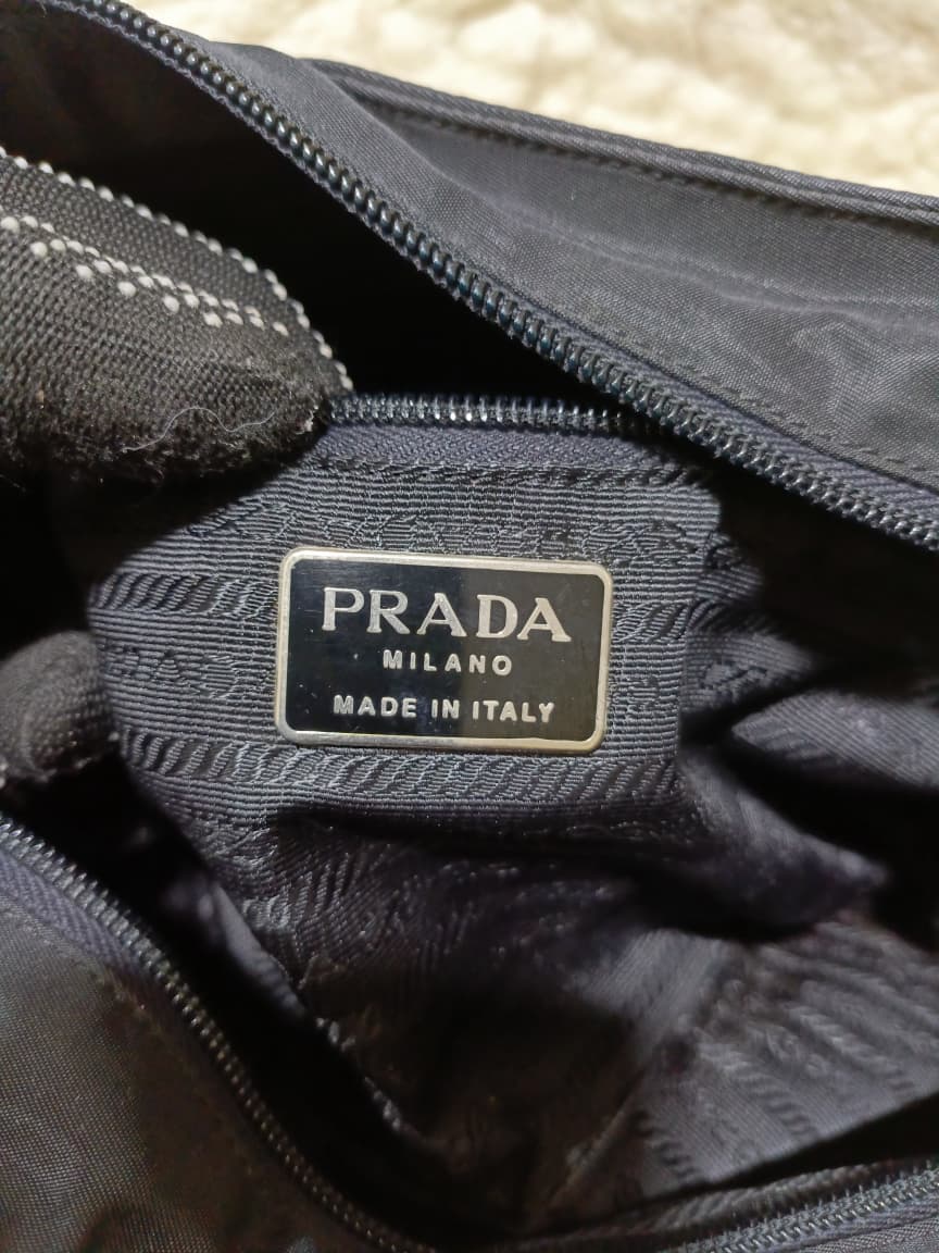 Prada Nylon Shoulder Bag in Black with Adjustable Strap | Pre-Loved