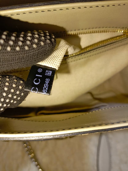 Emily GG Canvas & White Leather Chain Shoulder Bag