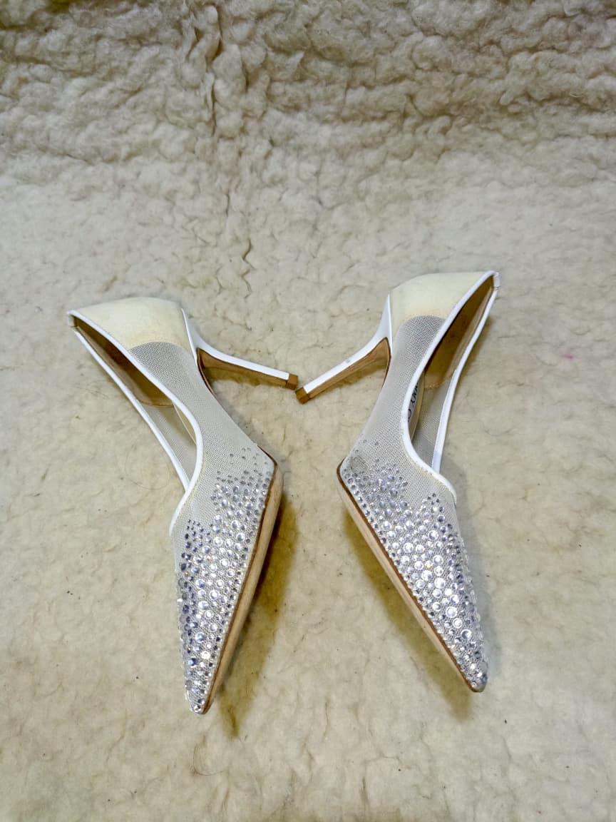 Jimmy Crystal Embellished Pointed-Toe Flats | Authentic