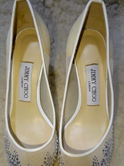 Jimmy Crystal Embellished Pointed-Toe Flats | Authentic