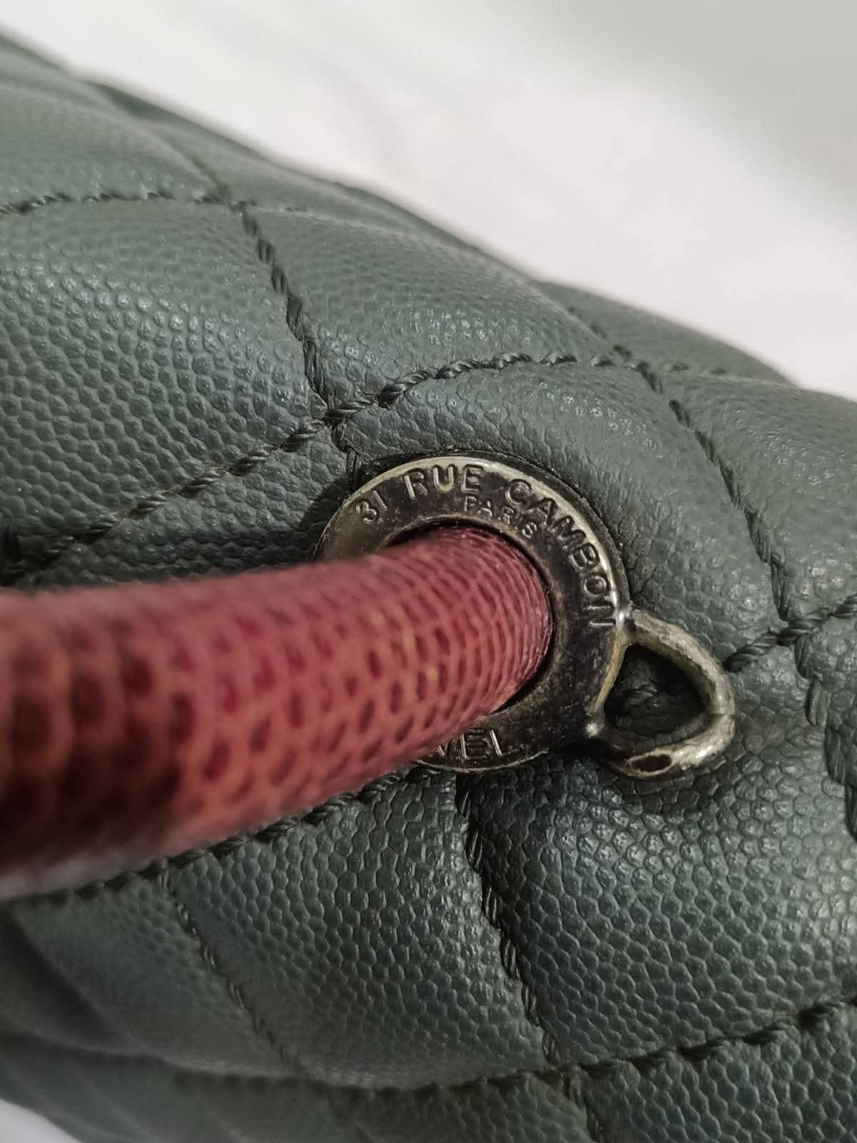 Grey Quilted Top Handle Shoulder Bag