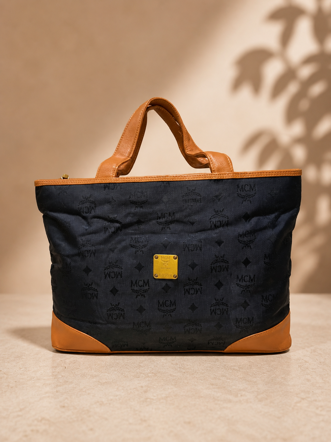 MCM  Nylon Tote Bag with Leather Trim | Pre-Loved