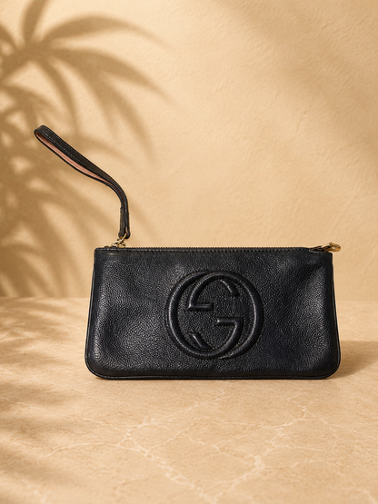 Gucci Black  Leather  Pouch | Pre-Loved