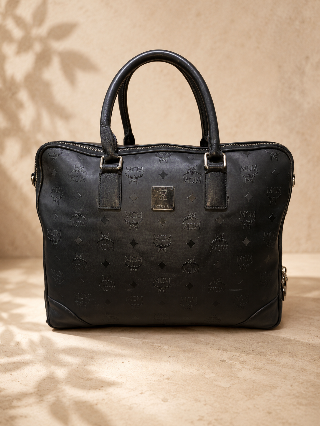 MCM Black Leather Briefcase / Laptop Bag | Pre-Loved